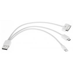Kabel 3w1 micro USB iPhone4 iPhone5 30pin - 15cm
