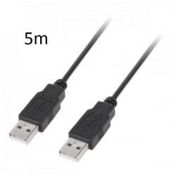Kabel USB typu A wtyk-wtyk 5m czarny