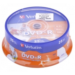 DVD-R VERBATIM 4,7 GB 16X PRINT FULL FACE CAKE