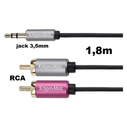 Kabel jack 3,5mm - 2xRCA stereo Kruger&Matz - 1,8m