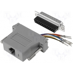 ADAPTER  PRZEJŚCIÓWKA  RJ45 8 PIN -  D-SUB 25 PIN MĘSKI