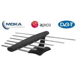 Antena pokojowa kierunkowa DVB-T aktywna logarytmiczna Apico