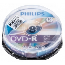 PŁYTY DVD-R PHILIPS 4,7 GB 120min 16X - CAKE 10szt.